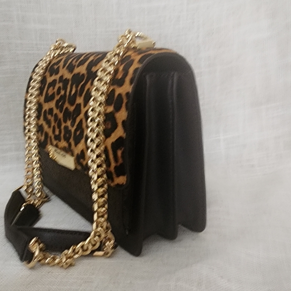 Michael Kors Canvas Leopard Print Shoulder Bag Multicolor Small NWT - Picture 3 of 9
